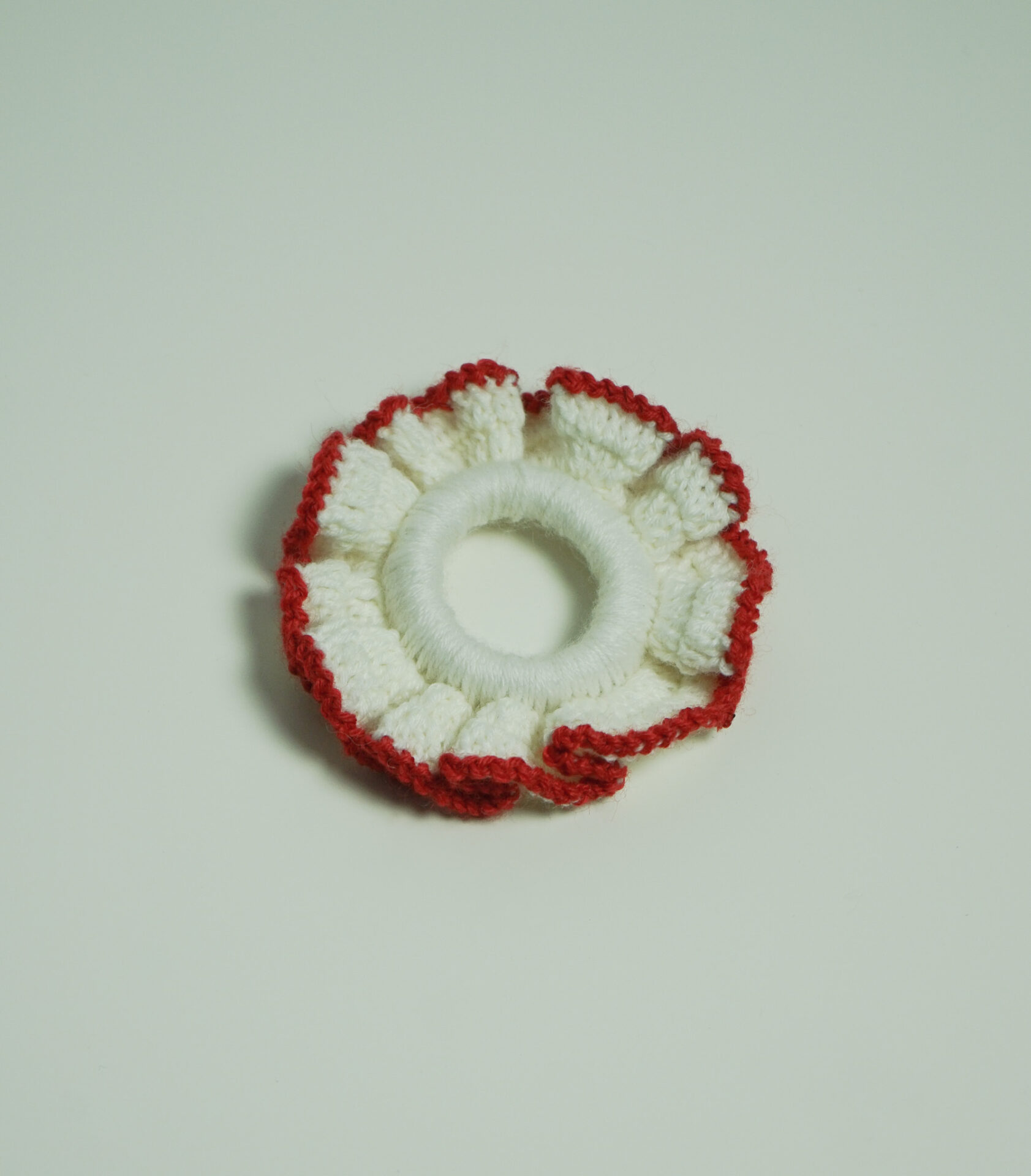 Carnation Scrunchie White & Red