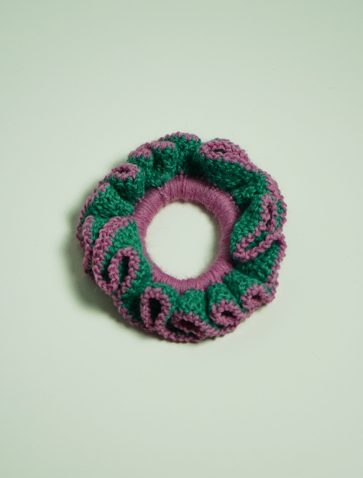 Sunflower Scrunchie Green & Purple