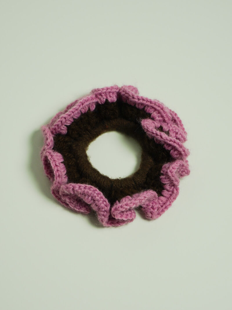 Sunflower Scrunchie Brown & Pink