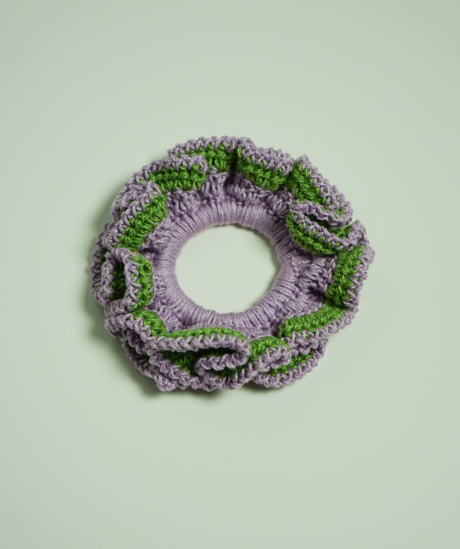Sunflower Scrunchie Olive Green & Lilac