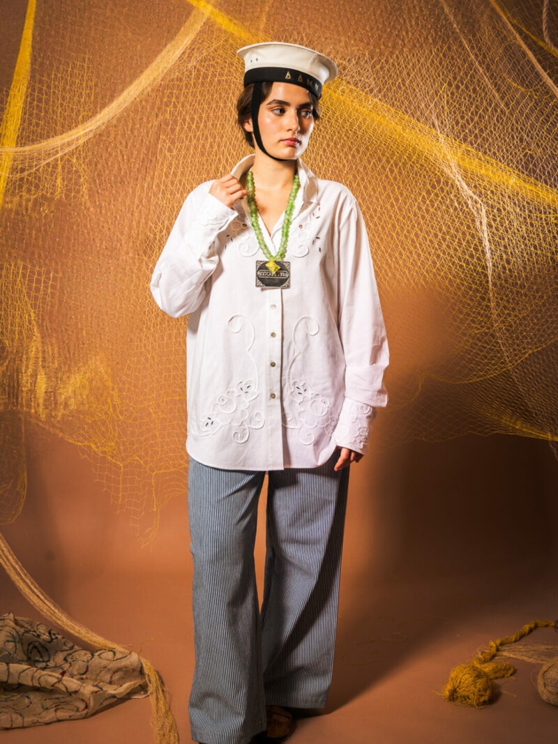 White Flowers Oversized Shirt