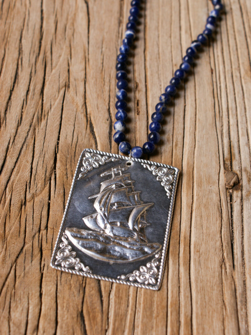 Silver Votive Boat Necklace
