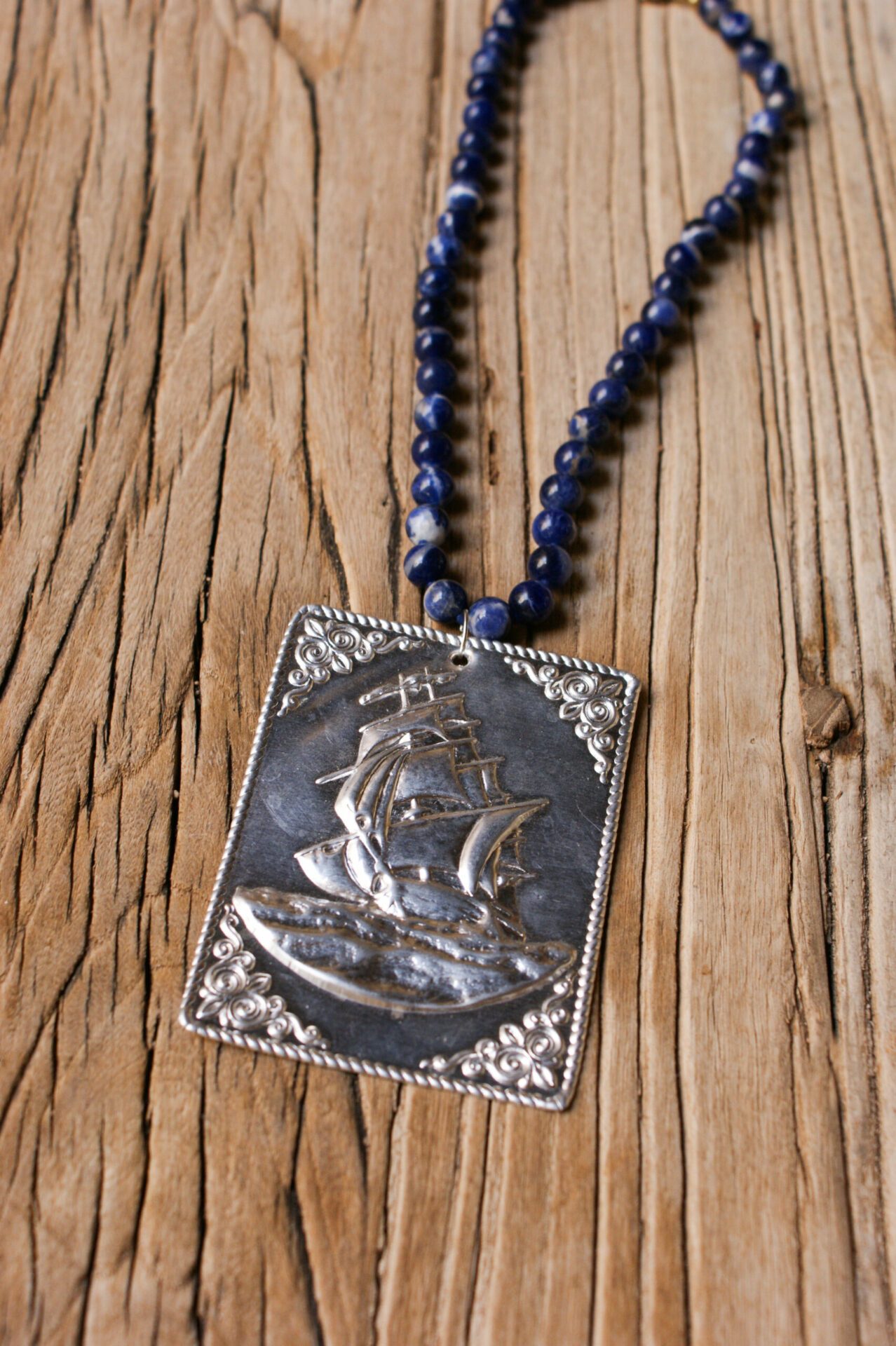 Silver Votive Boat Necklace