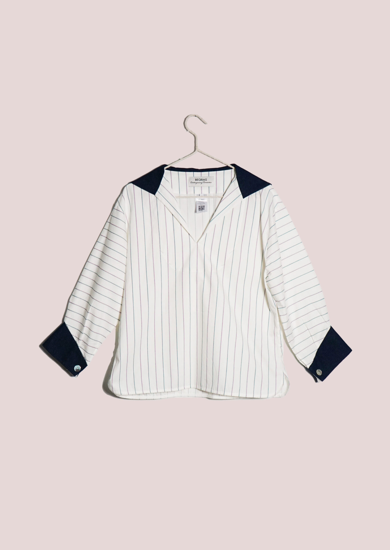 Boxy Navy Striped Shirt
