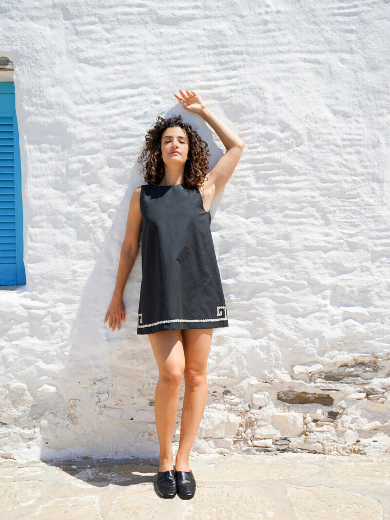 Meander Black Mini Dress