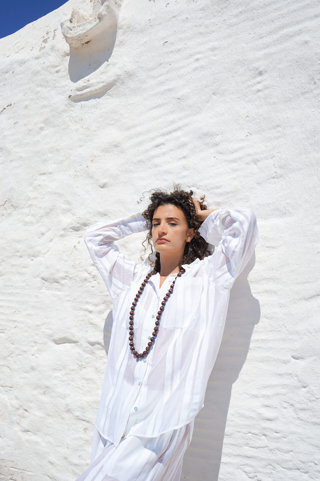 Sheer White Stripes Shirt